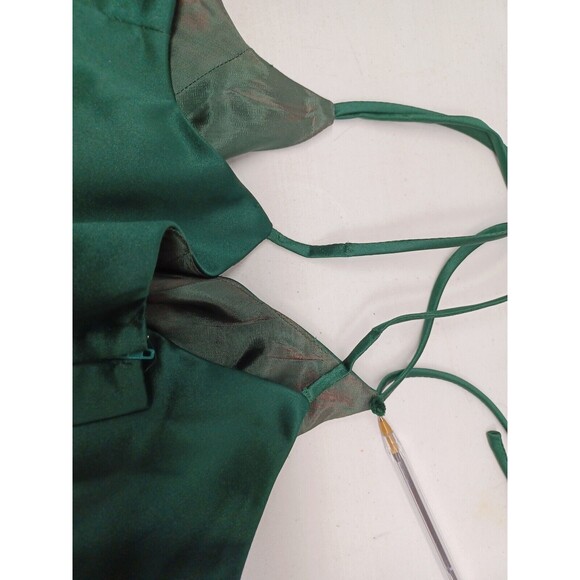 Alfred Angelo Ballgown Formal Green Dress Spaghetti Strap Halter Neck Sz 7/8 - Picture 7 of 12